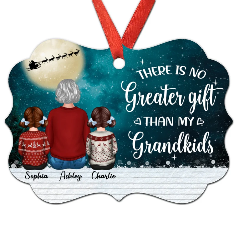 Grandma & Grandkids On Rooftop Personalized Christmas Ornament