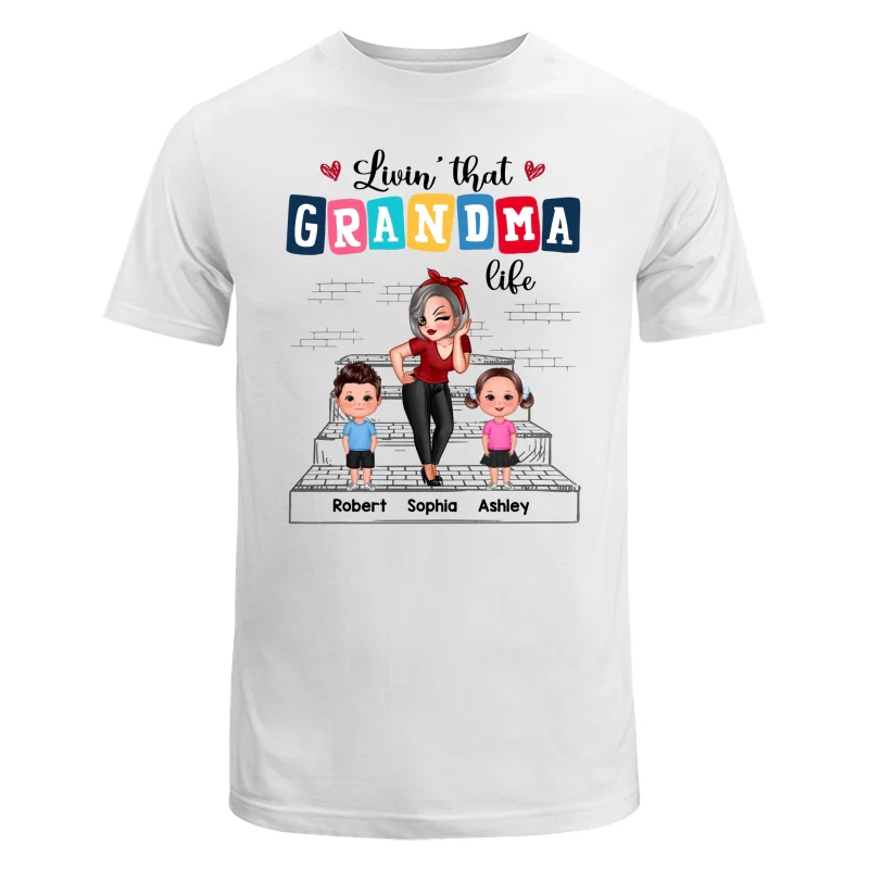 Grandma Grandkids Outline Stair Personalized Shirt - Image 5