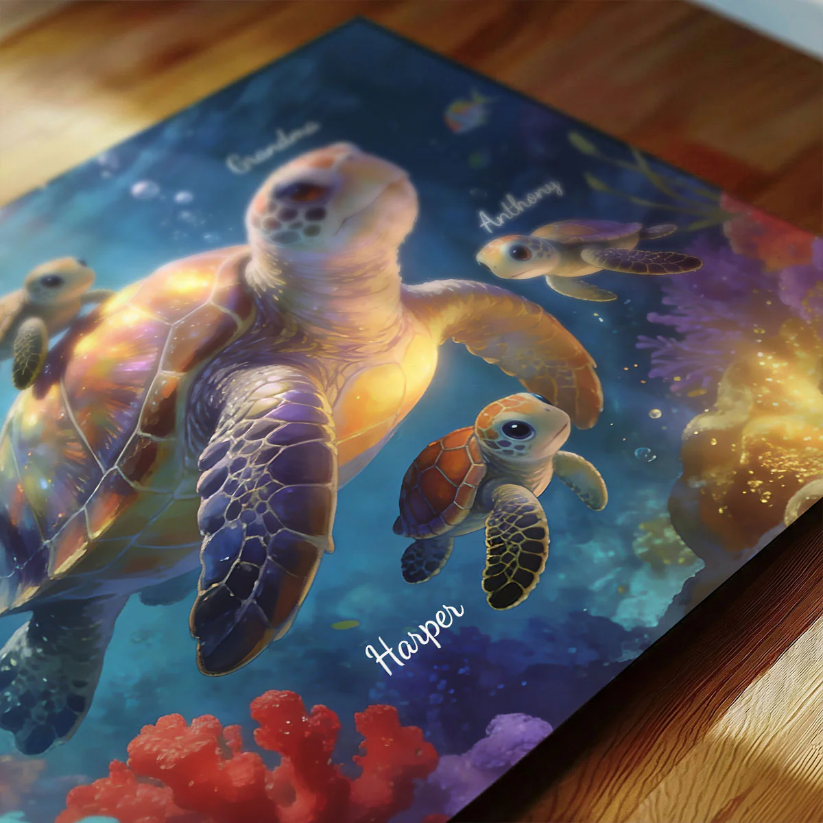 Timeless Love Grandma Grandkids Sea Turtles - Personalized Poster - Mother's Day Gift For Grandma - Image 10