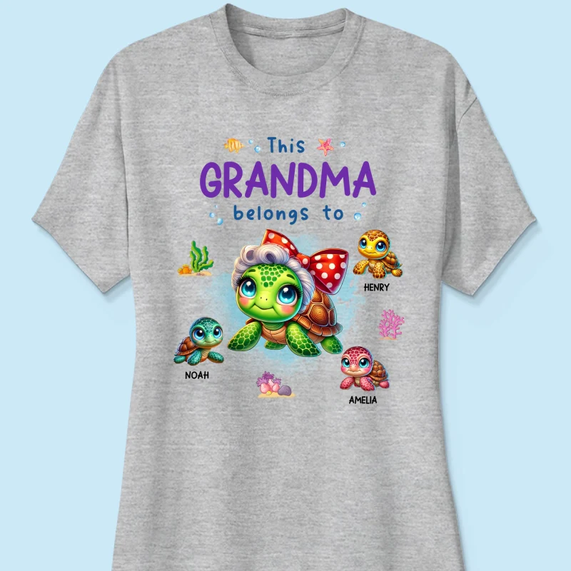 Grandma Grandkids Turtle Personalized Shirt, Gift for Grandmas - Image 16