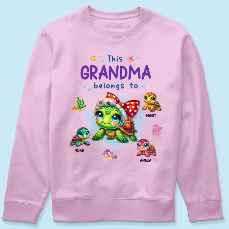 Grandma Grandkids Turtle Personalized Shirt, Gift for Grandmas - Image 25