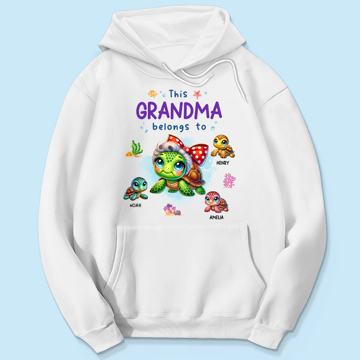 Grandma Grandkids Turtle Personalized Shirt, Gift for Grandmas - Image 9
