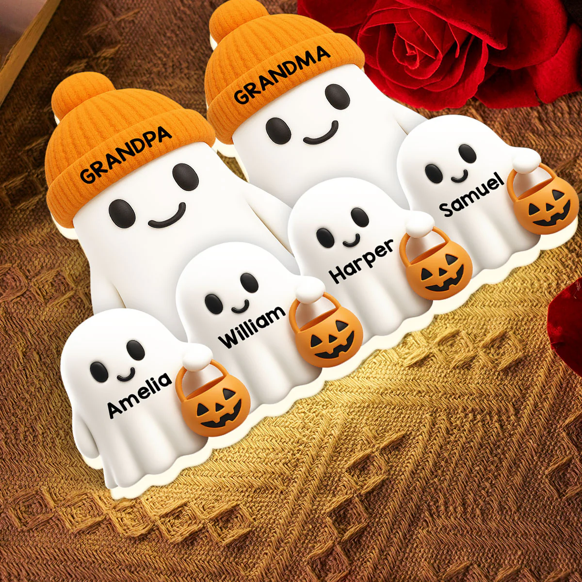 Grandma Grandpa Boo Crew Fall Halloween Decor - Personalized Light Box - Gift For Grandparents - Image 7
