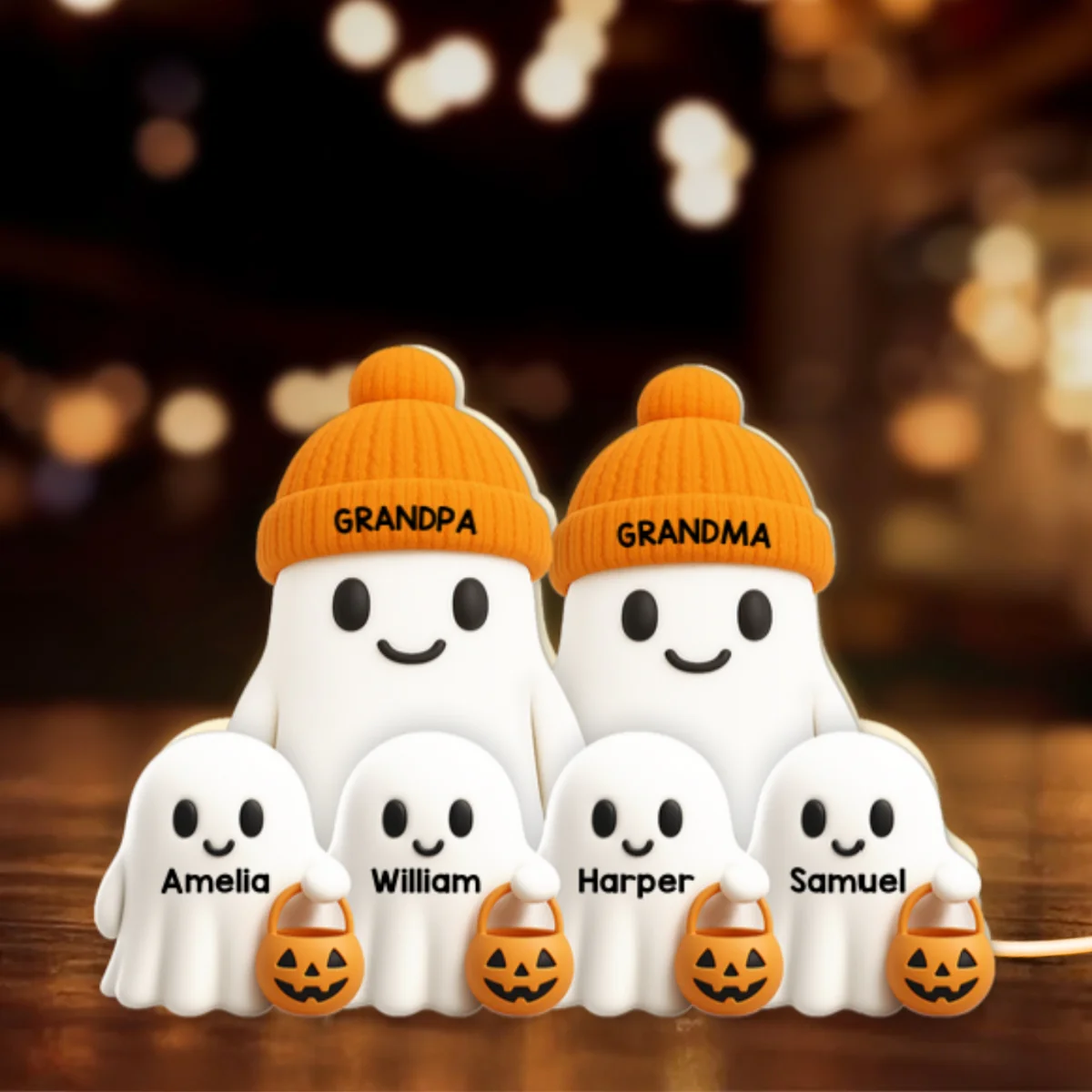 Grandma Grandpa Boo Crew Fall Halloween Decor - Personalized Light Box - Gift For Grandparents - Image 9