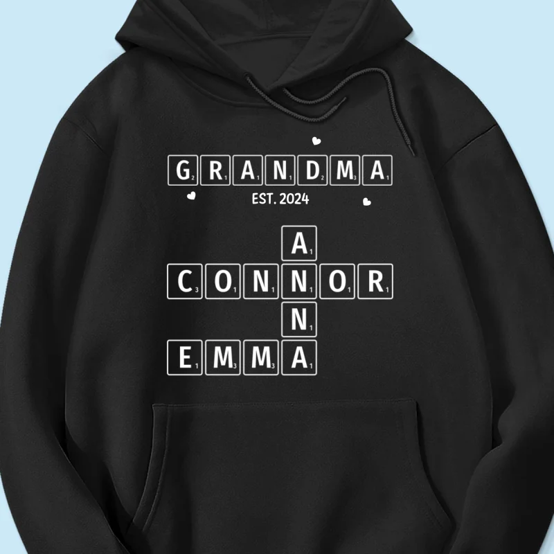 Grandma Grandpa Est. Crossword Art Puzzle Personalized Shirt - Image 14