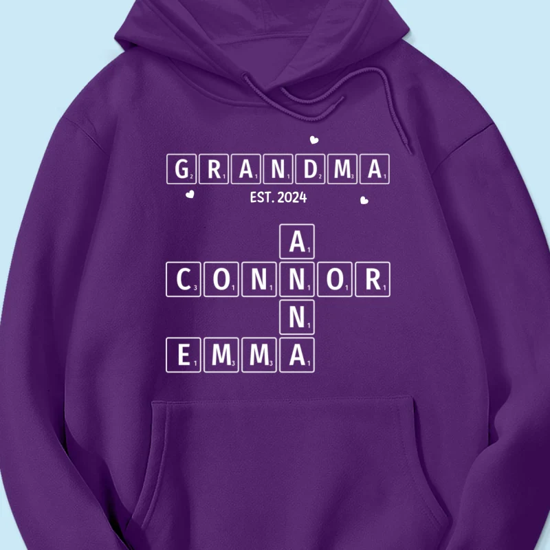 Grandma Grandpa Est. Crossword Art Puzzle Personalized Shirt - Image 16
