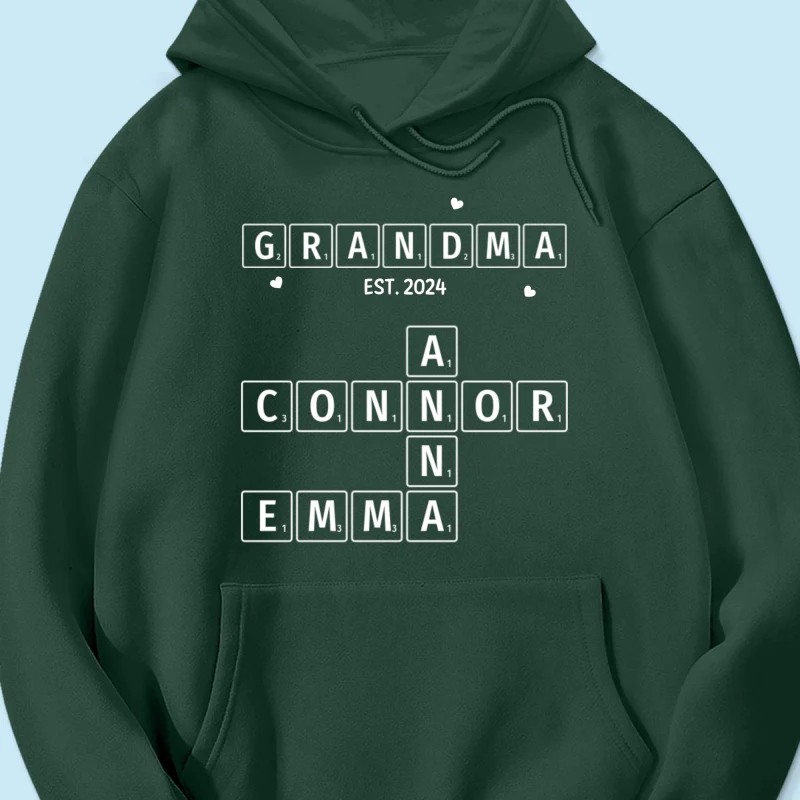 Grandma Grandpa Est. Crossword Art Puzzle Personalized Shirt - Image 17