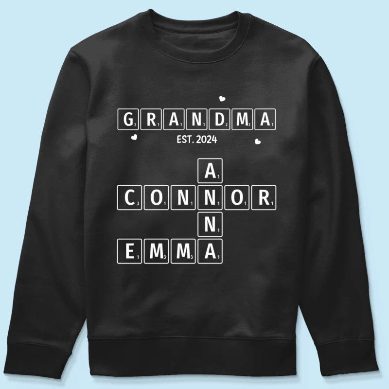 Grandma Grandpa Est. Crossword Art Puzzle Personalized Shirt - Image 18