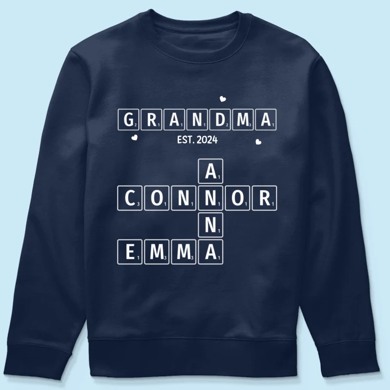 Grandma Grandpa Est. Crossword Art Puzzle Personalized Shirt - Image 19