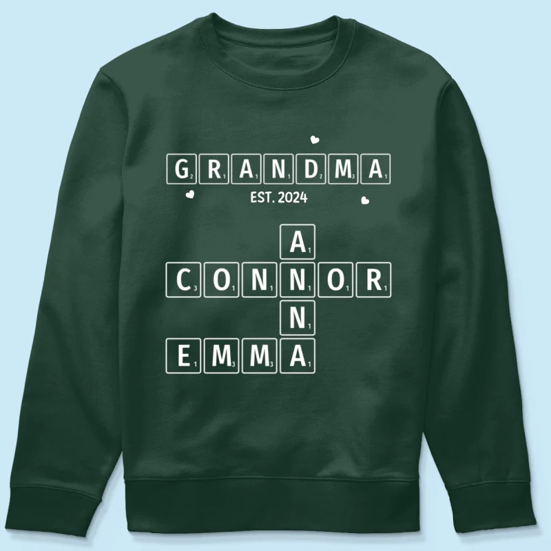 Grandma Grandpa Est. Crossword Art Puzzle Personalized Shirt - Image 20