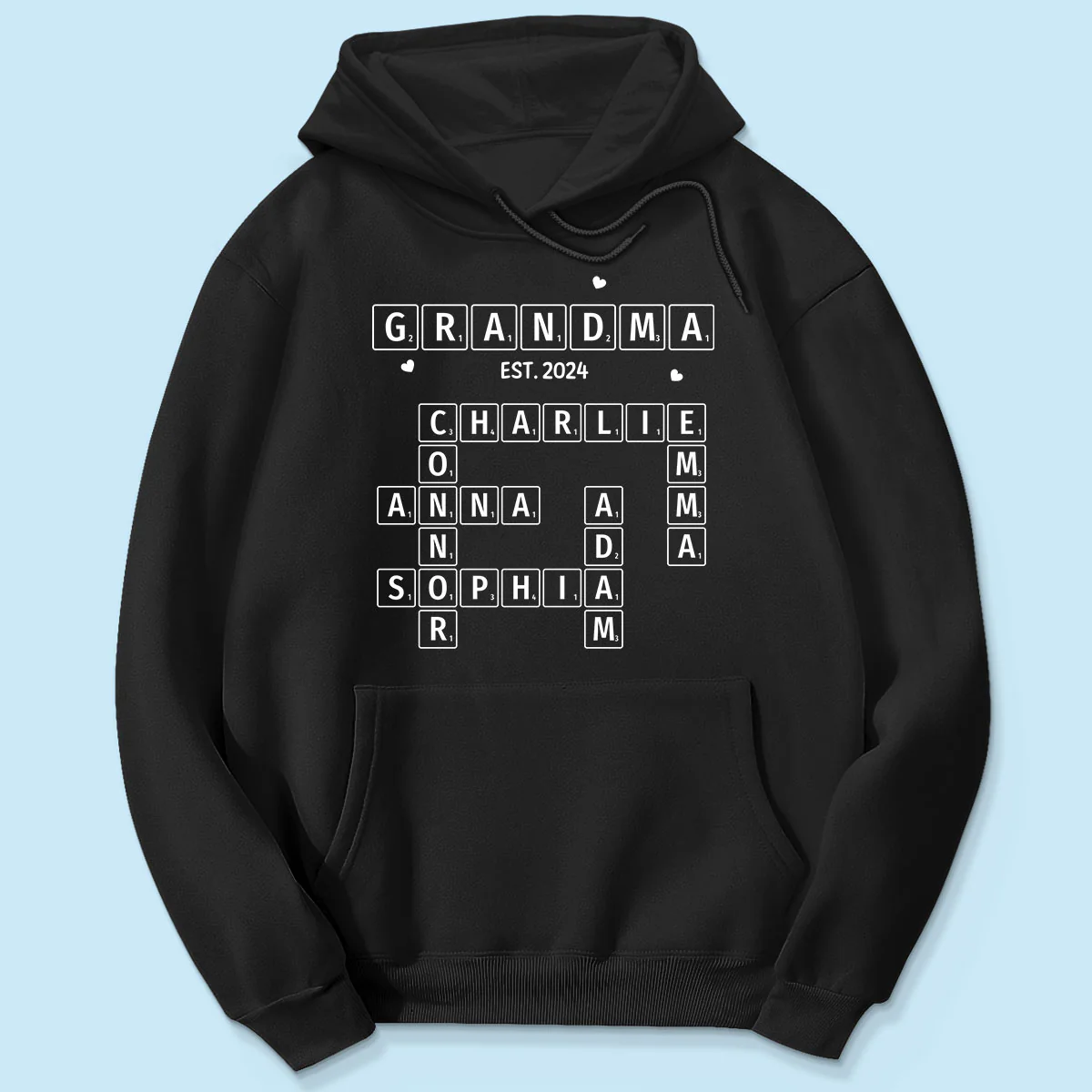 Grandma Grandpa Est. Crossword Art Puzzle Personalized Shirt - Image 5