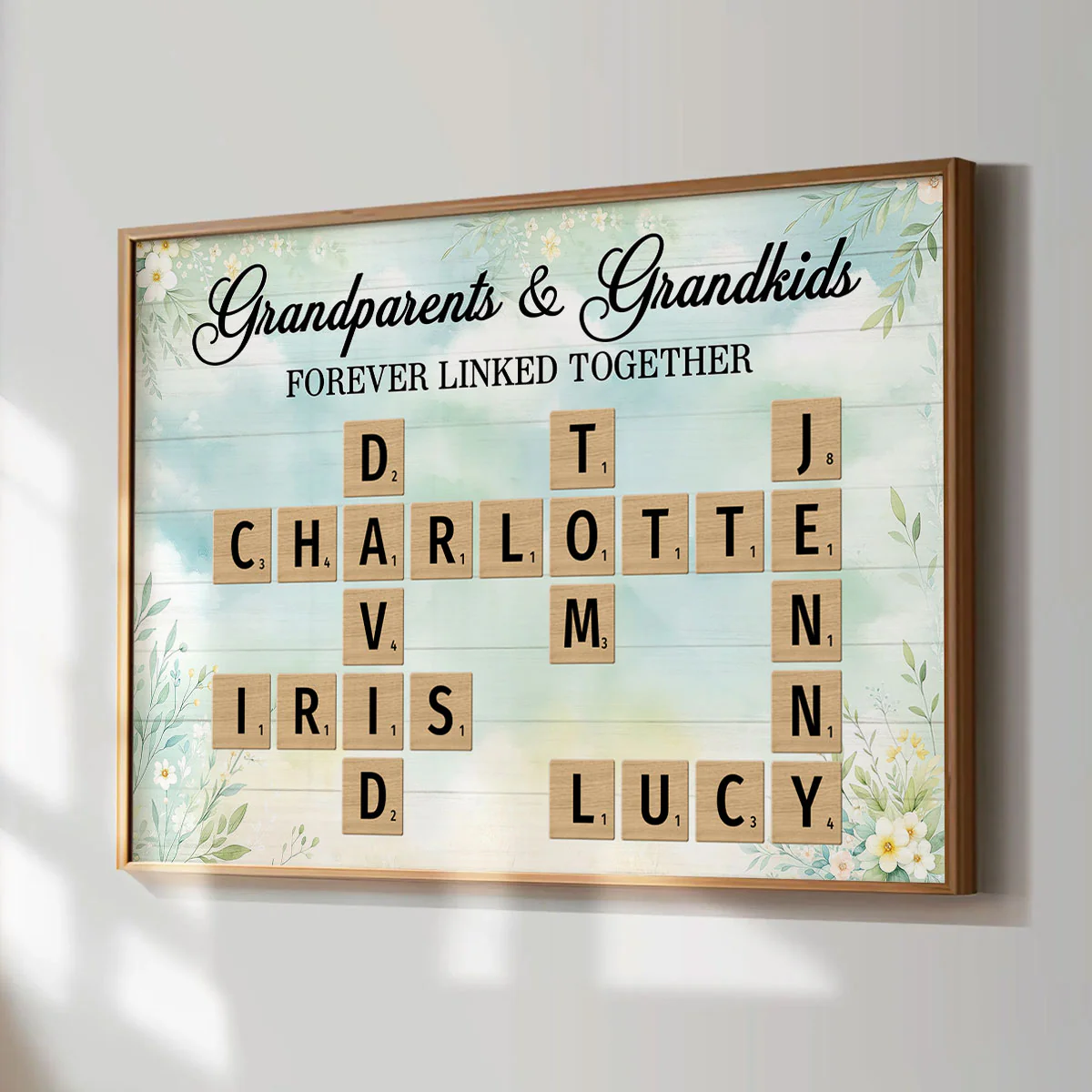 Grandma Grandpa & Grandkids Crossword Puzzle Personalized Poster, Heartfelt Gift For Grandma's Birthday, Mother's Day or Just Because - Image 4