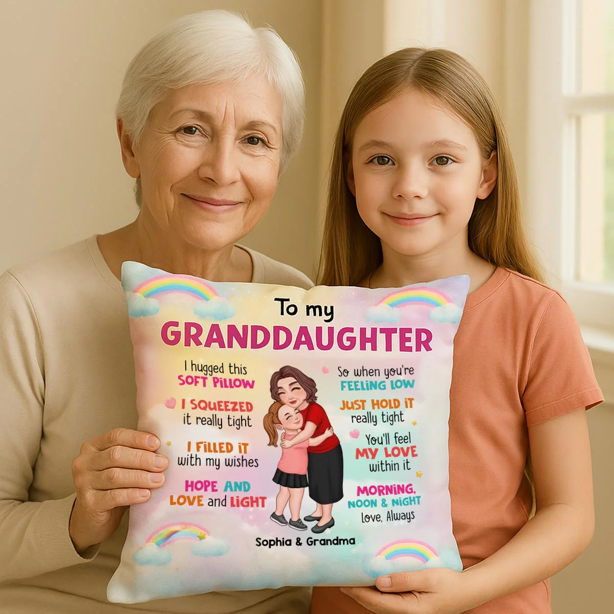 To My Granddaughter Grandson Personalized Pillow, Heartfelt Gift For Grandchildren From Grandma - Image 6