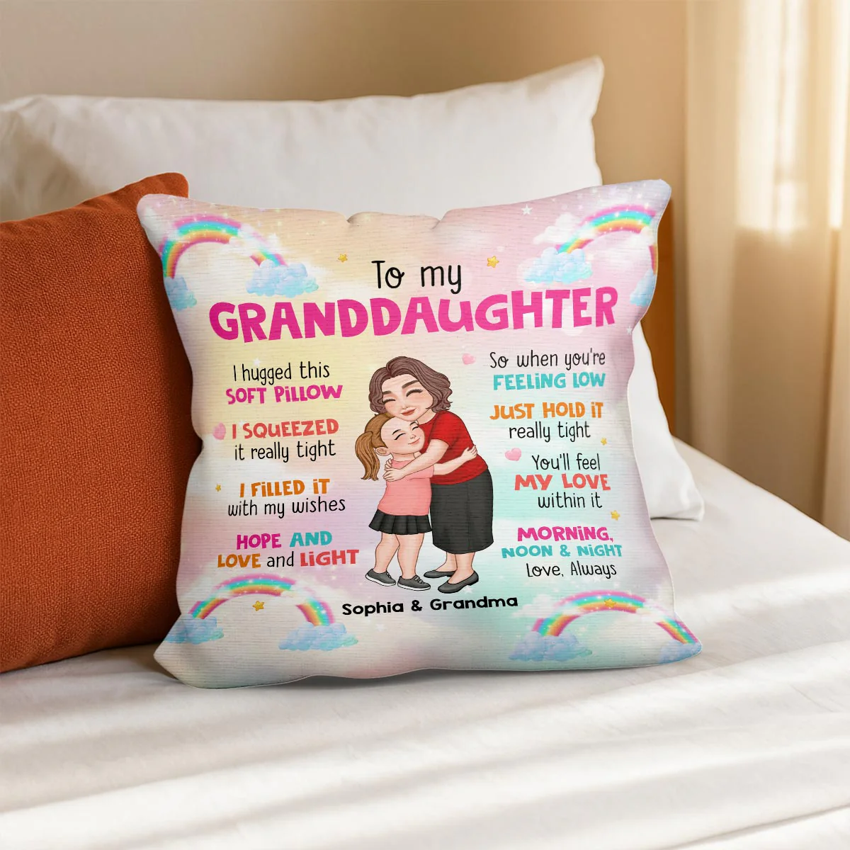 To My Granddaughter Grandson Personalized Pillow, Heartfelt Gift For Grandchildren From Grandma - Image 9