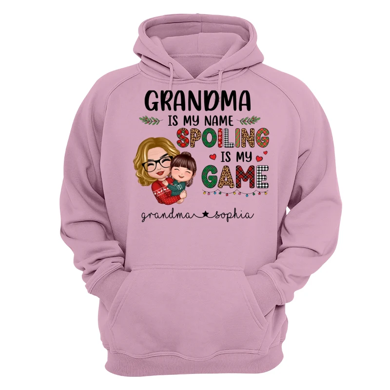 Grandma Is My Name Spoiling Is My Game Personalized Christmas Hoodie Sweatshirt - Image 15