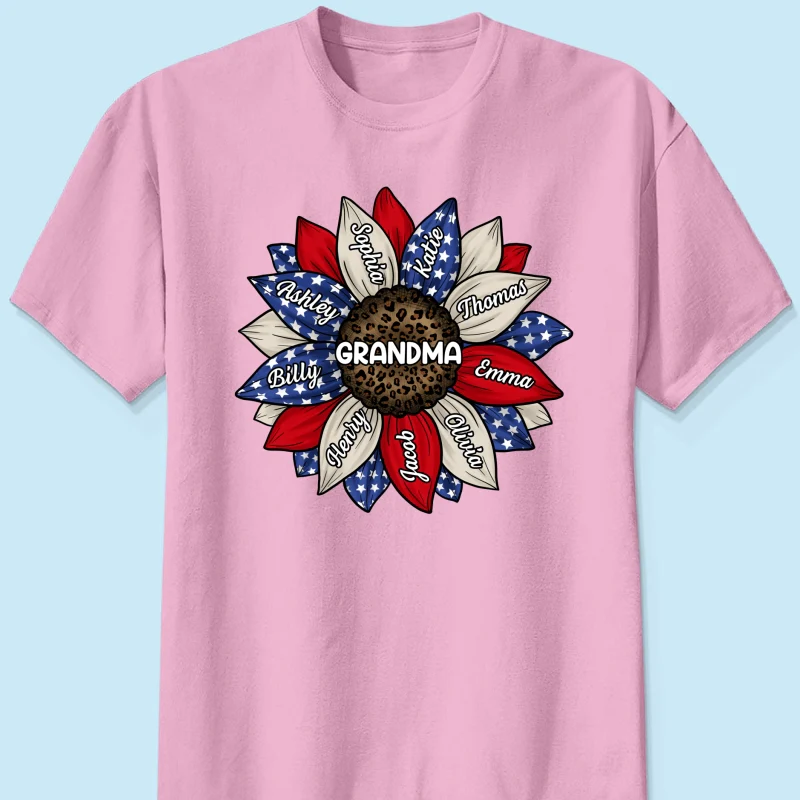 Grandma Leopard Nation Flag Sunflower Personalized Shirt - Image 10