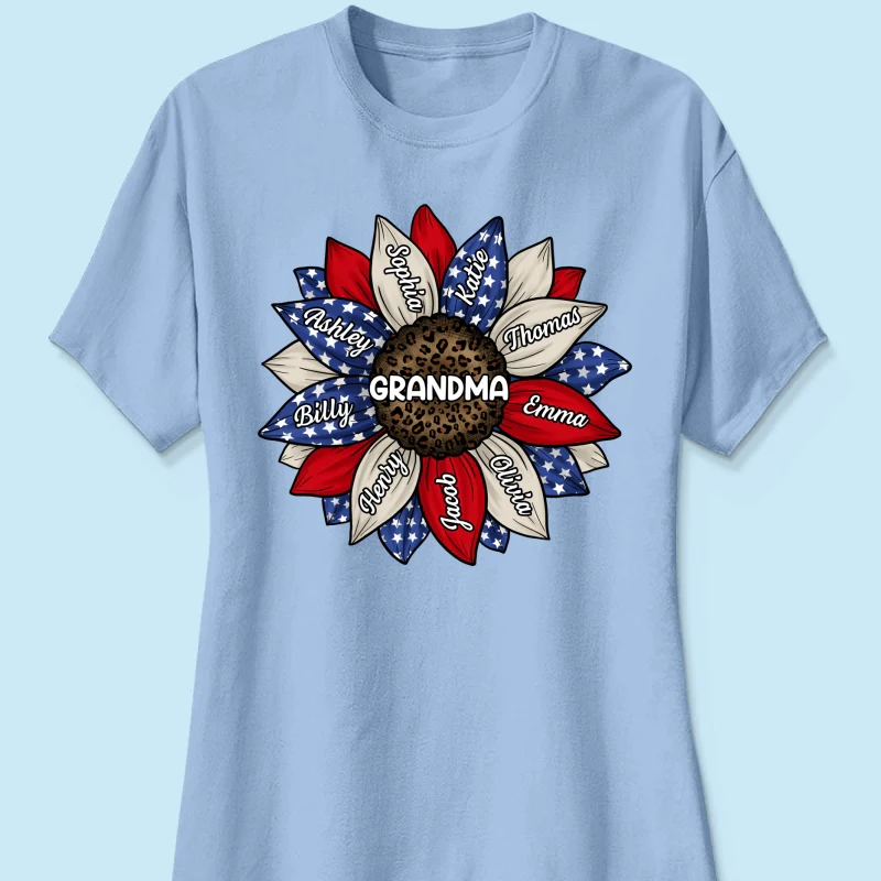 Grandma Leopard Nation Flag Sunflower Personalized Shirt - Image 18