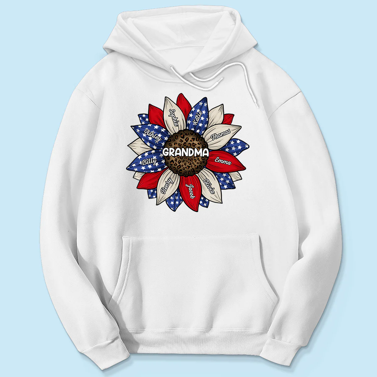 Grandma Leopard Nation Flag Sunflower Personalized Shirt - Image 5