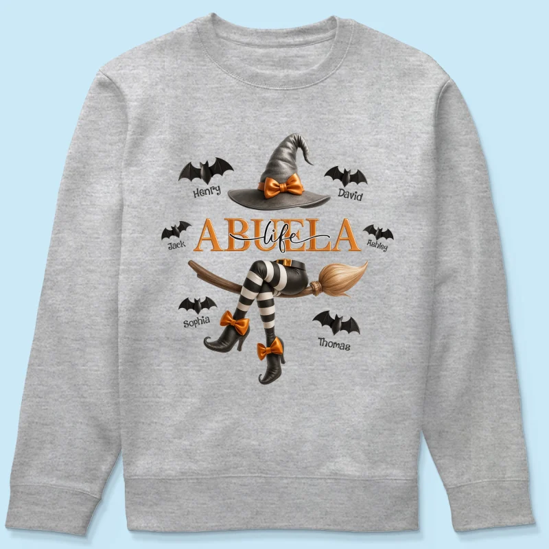 Grandma Life Witch 3D Effect Personalized Sweatshirt, Halloween Sweatshirt for Grandma - Image 26