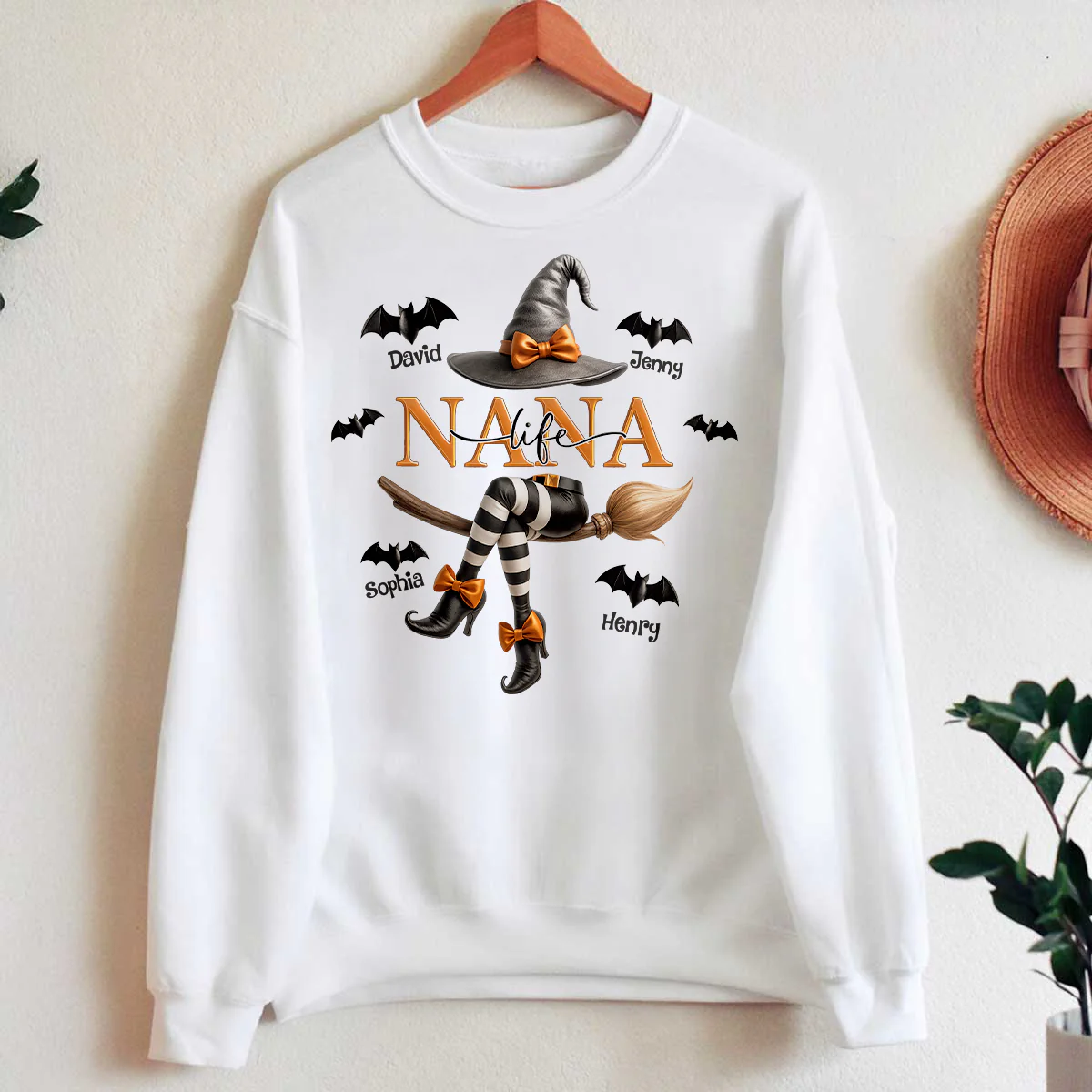Grandma Life Witch 3D Effect Personalized Sweatshirt, Halloween Sweatshirt for Grandma - Image 9