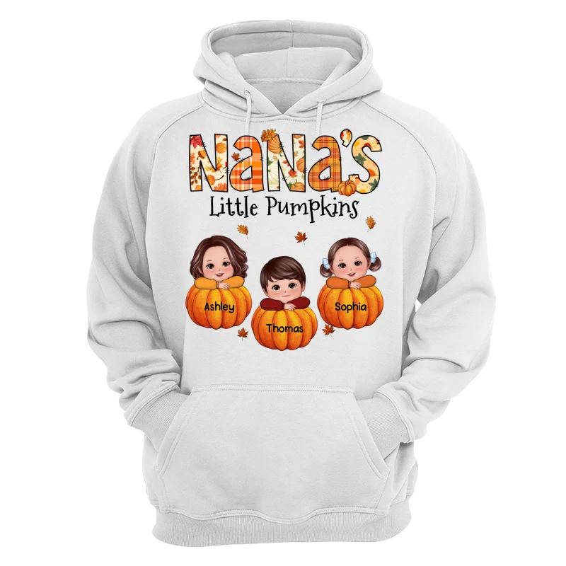 Grandma Little Pumpkins Fall Pattern Kids On Pumpkins Personalized Shirt - Image 13