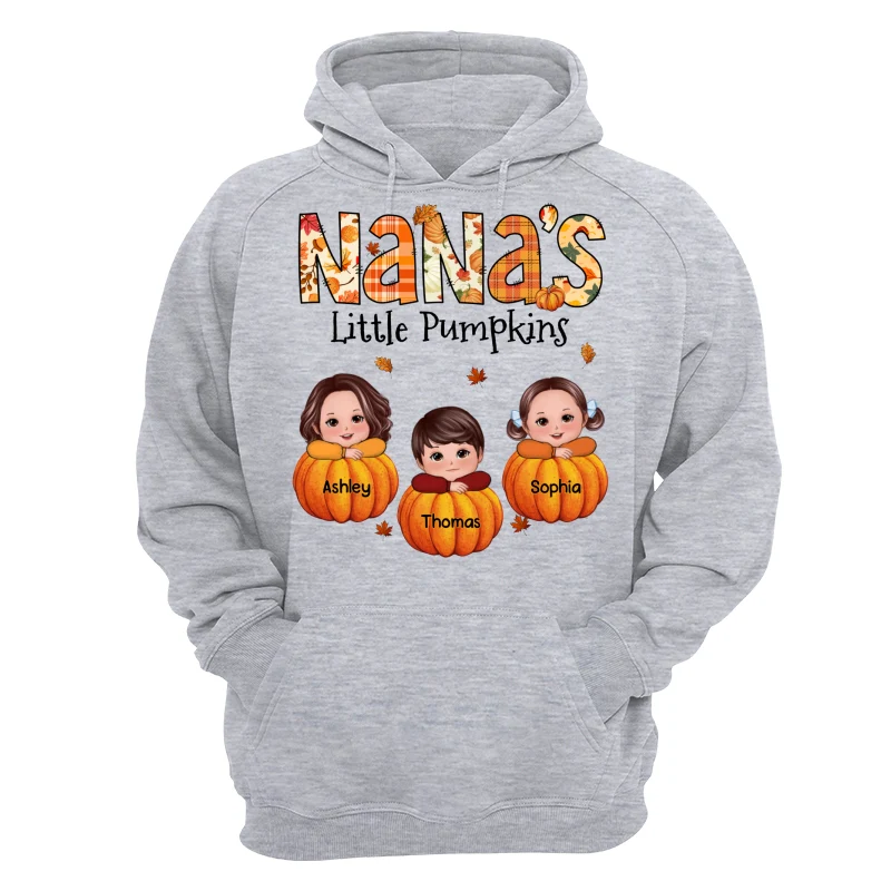 Grandma Little Pumpkins Fall Pattern Kids On Pumpkins Personalized Shirt - Image 14
