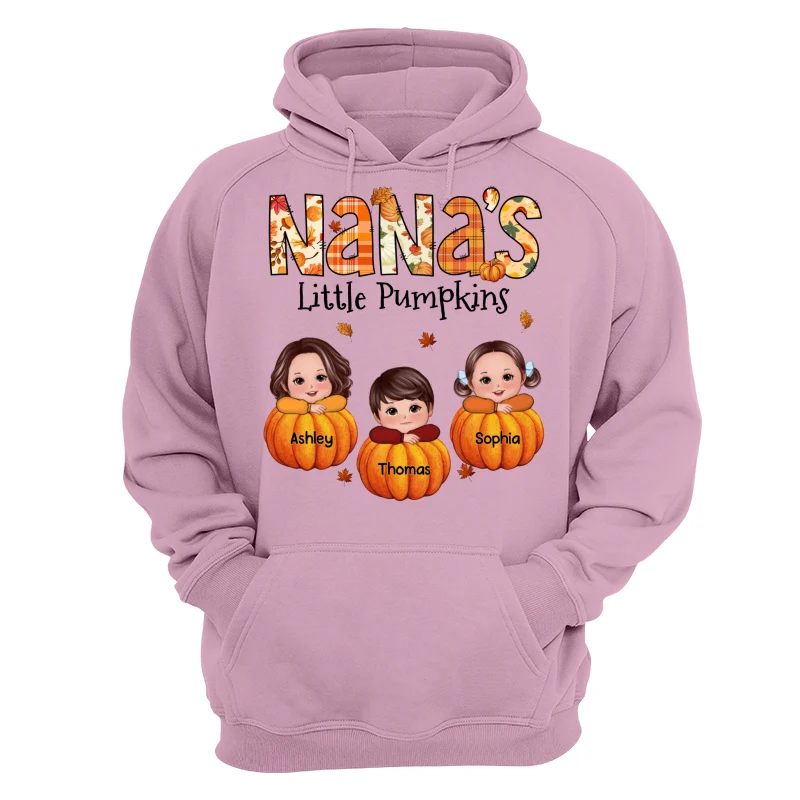 Grandma Little Pumpkins Fall Pattern Kids On Pumpkins Personalized Shirt - Image 15