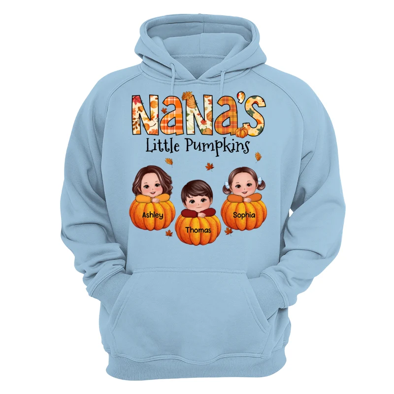 Grandma Little Pumpkins Fall Pattern Kids On Pumpkins Personalized Shirt - Image 16