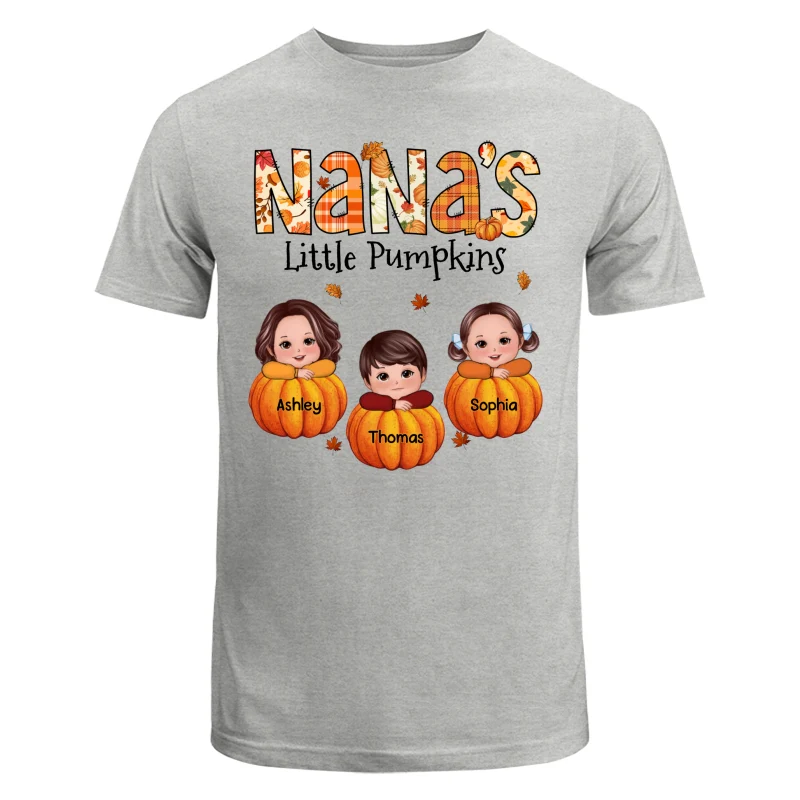 Grandma Little Pumpkins Fall Pattern Kids On Pumpkins Personalized Shirt - Image 6