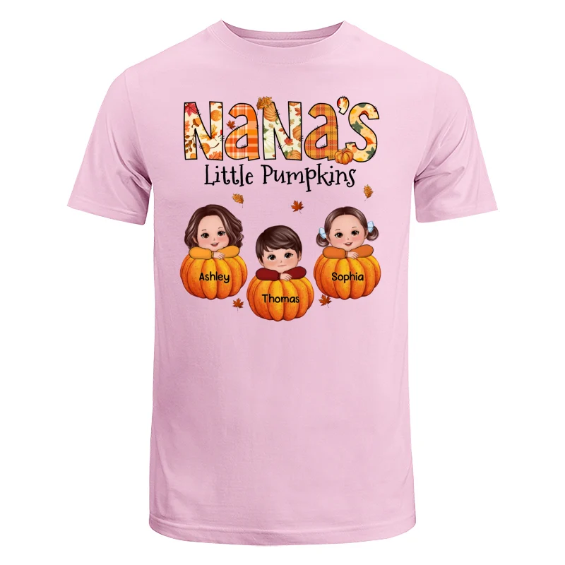 Grandma Little Pumpkins Fall Pattern Kids On Pumpkins Personalized Shirt - Image 7