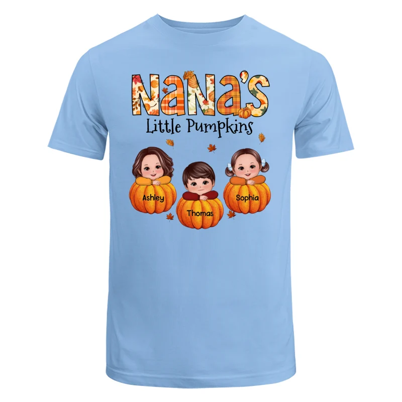 Grandma Little Pumpkins Fall Pattern Kids On Pumpkins Personalized Shirt - Image 8