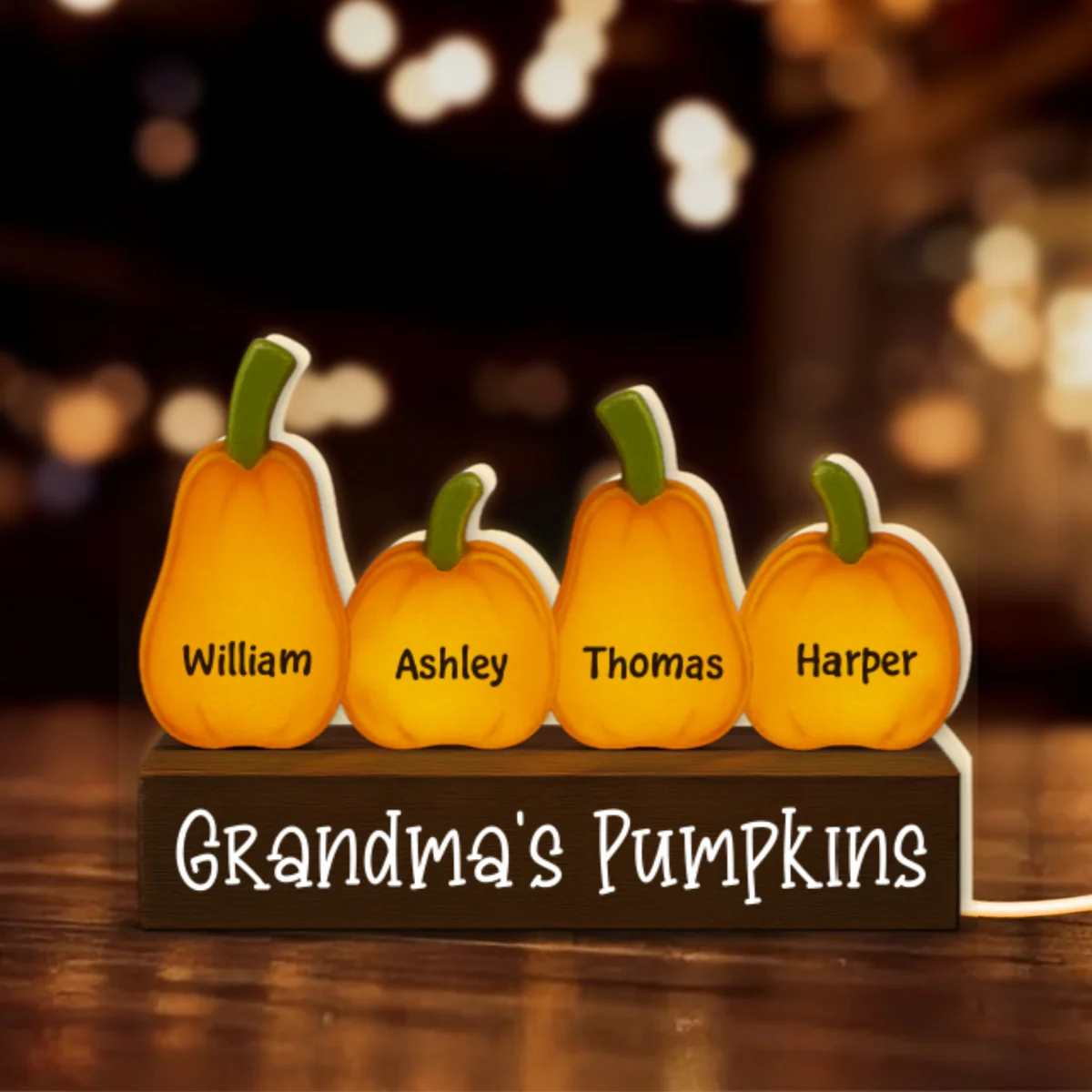3D Effect Grandma Little Pumpkins Personalized LED Light Box - Image 10