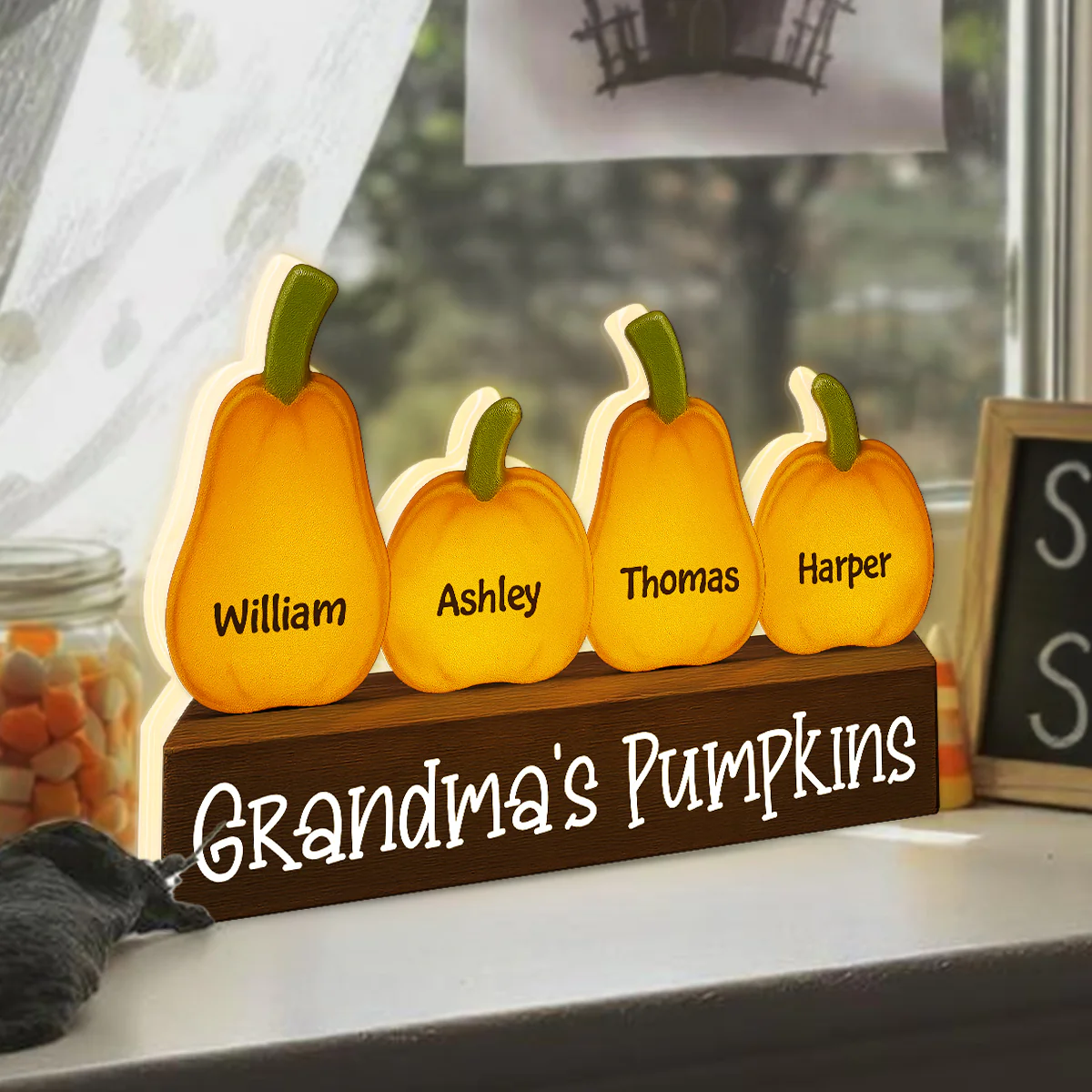 3D Effect Grandma Little Pumpkins Personalized LED Light Box - Image 9