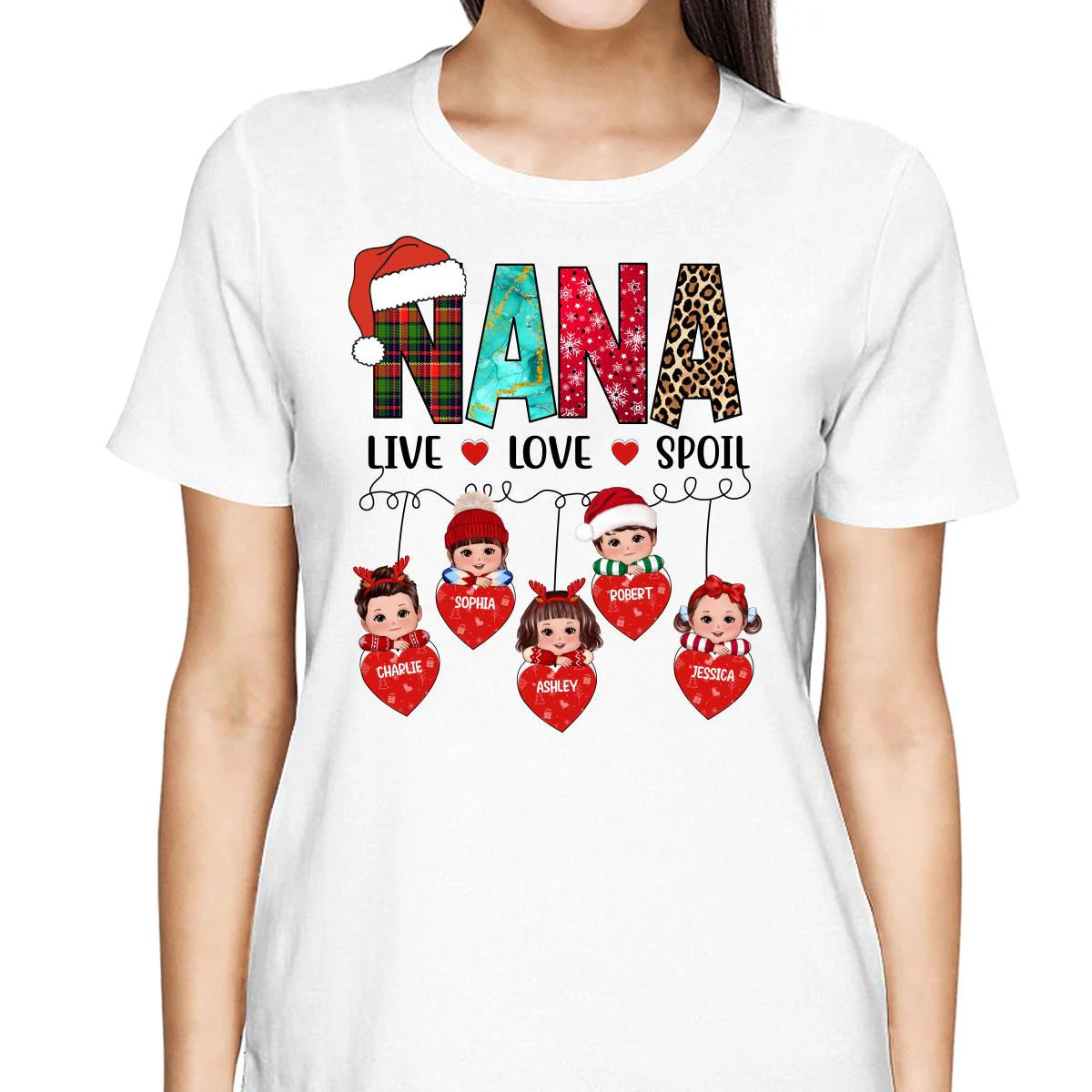 Grandma Live Love Spoil Personalized Christmas Sweatshirt Hoodie - Image 2