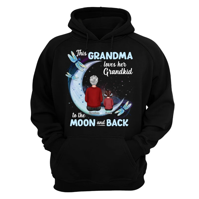 Grandma Loves Grandkids To The Moon Dragonfly Personalized Shirt - Image 11