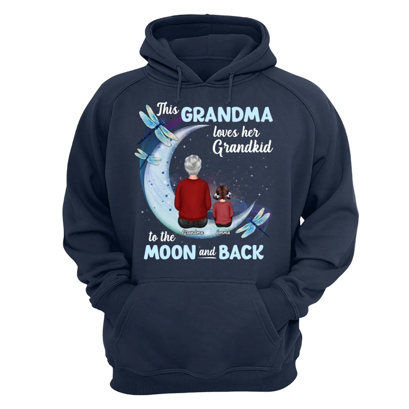 Grandma Loves Grandkids To The Moon Dragonfly Personalized Shirt - Image 12