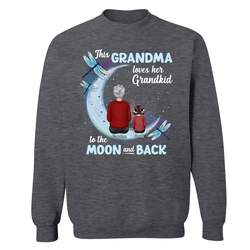 Grandma Loves Grandkids To The Moon Dragonfly Personalized Shirt - Image 16