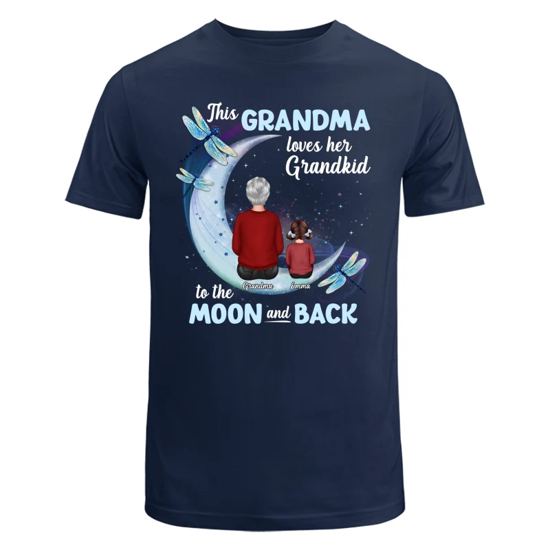 Grandma Loves Grandkids To The Moon Dragonfly Personalized Shirt - Image 6