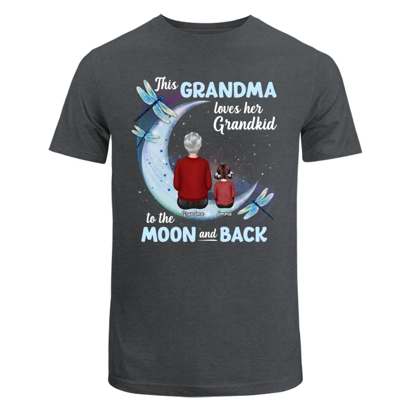 Grandma Loves Grandkids To The Moon Dragonfly Personalized Shirt - Image 7