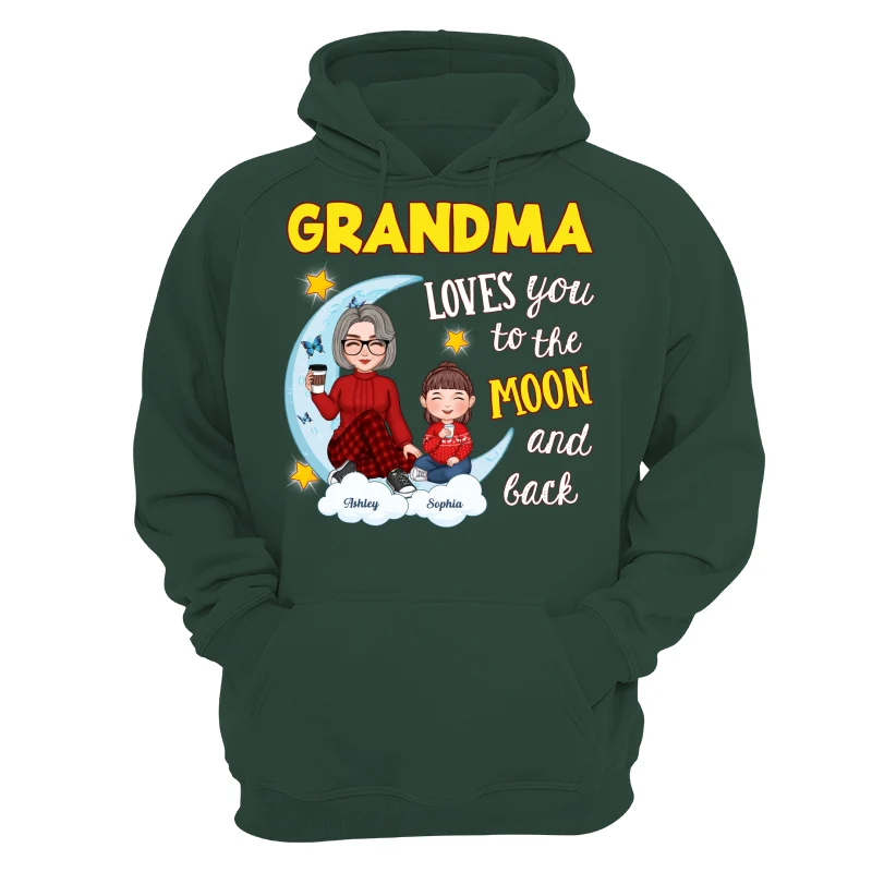 Grandma Loves You To The Moon And Back Cute Grandma Grandkids Personalized Christmas Sweatshirt Hoodie - Image 12