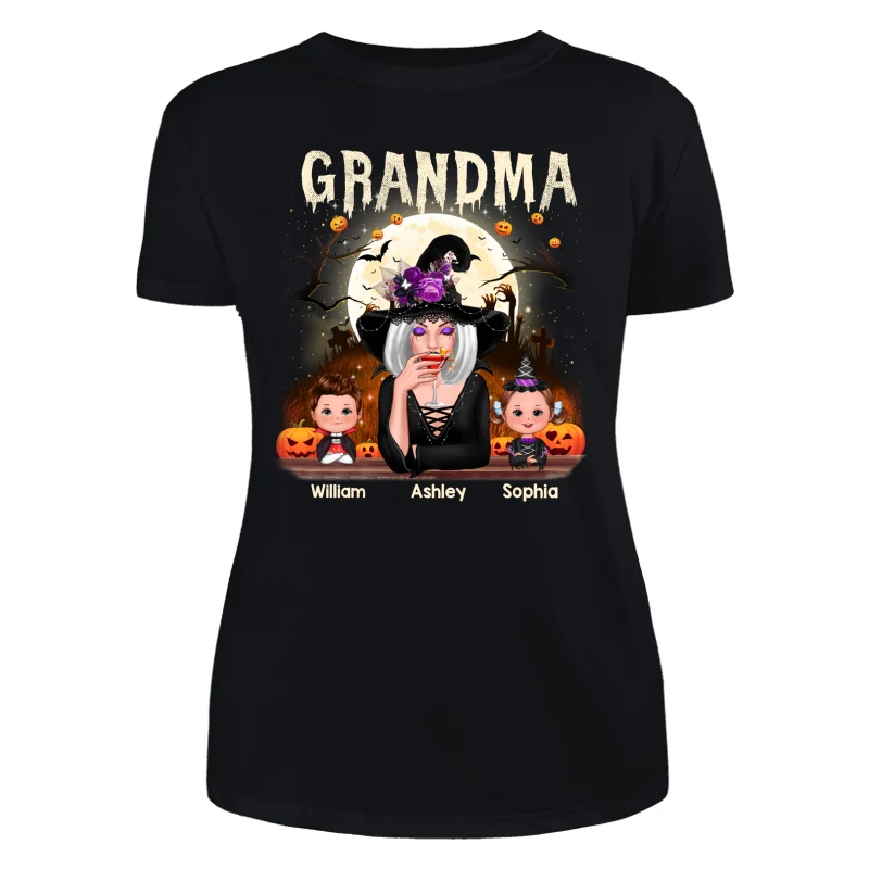 Grandma Mom And Kids Halloween Night Personalized Shirt - Image 10