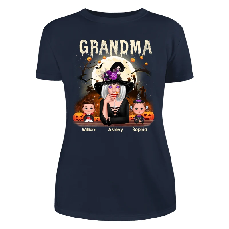 Grandma Mom And Kids Halloween Night Personalized Shirt - Image 11