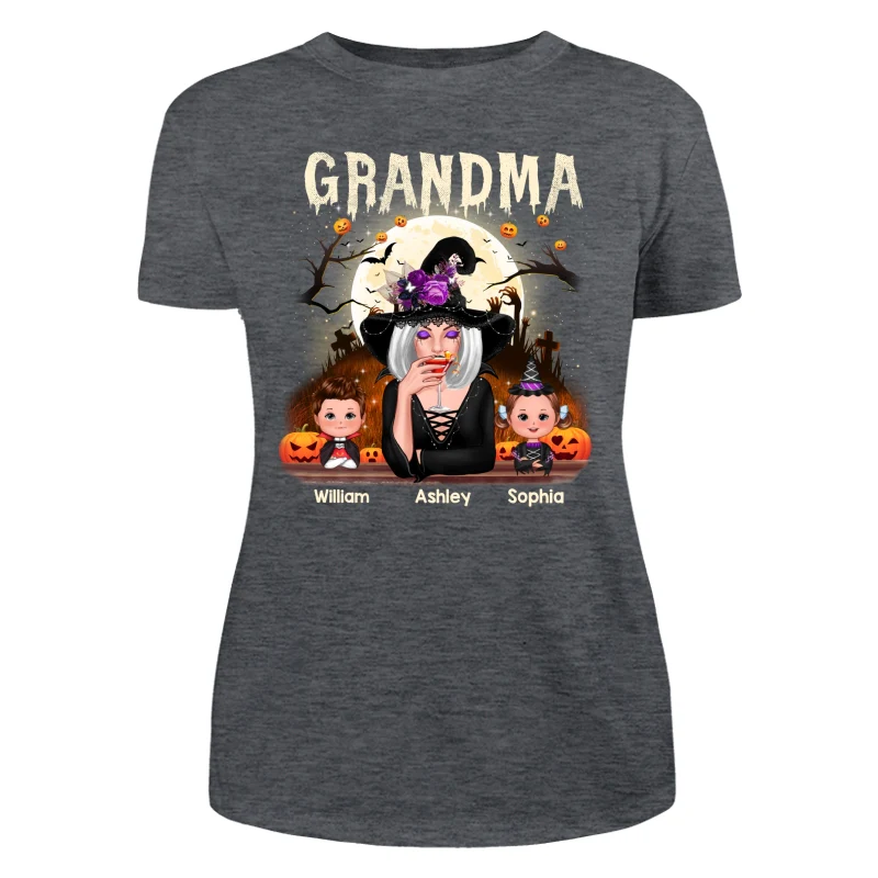 Grandma Mom And Kids Halloween Night Personalized Shirt - Image 12