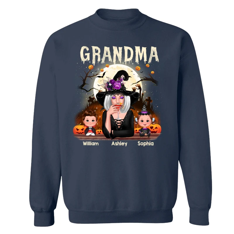 Grandma Mom And Kids Halloween Night Personalized Shirt - Image 17