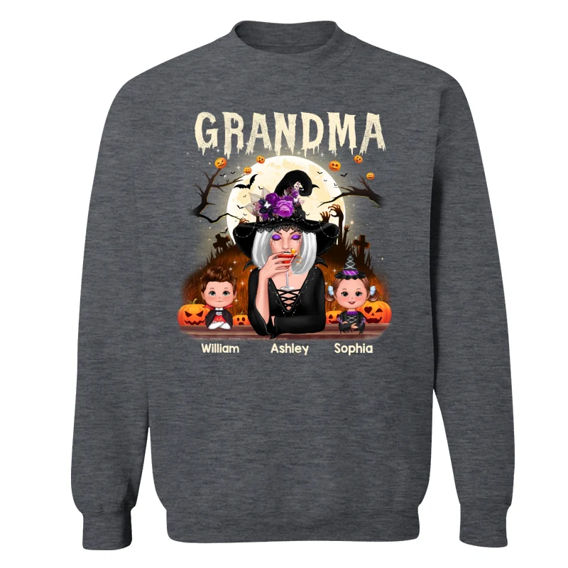 Grandma Mom And Kids Halloween Night Personalized Shirt - Image 18