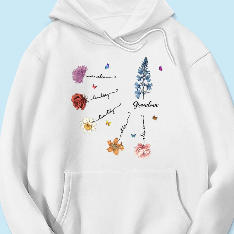 Grandma Mom Birth Flowers Personalized Shirt, Gift for Moms, for Grandmas - Image 17