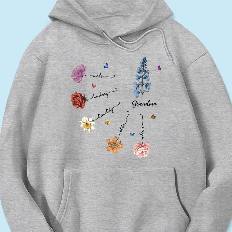 Grandma Mom Birth Flowers Personalized Shirt, Gift for Moms, for Grandmas - Image 18