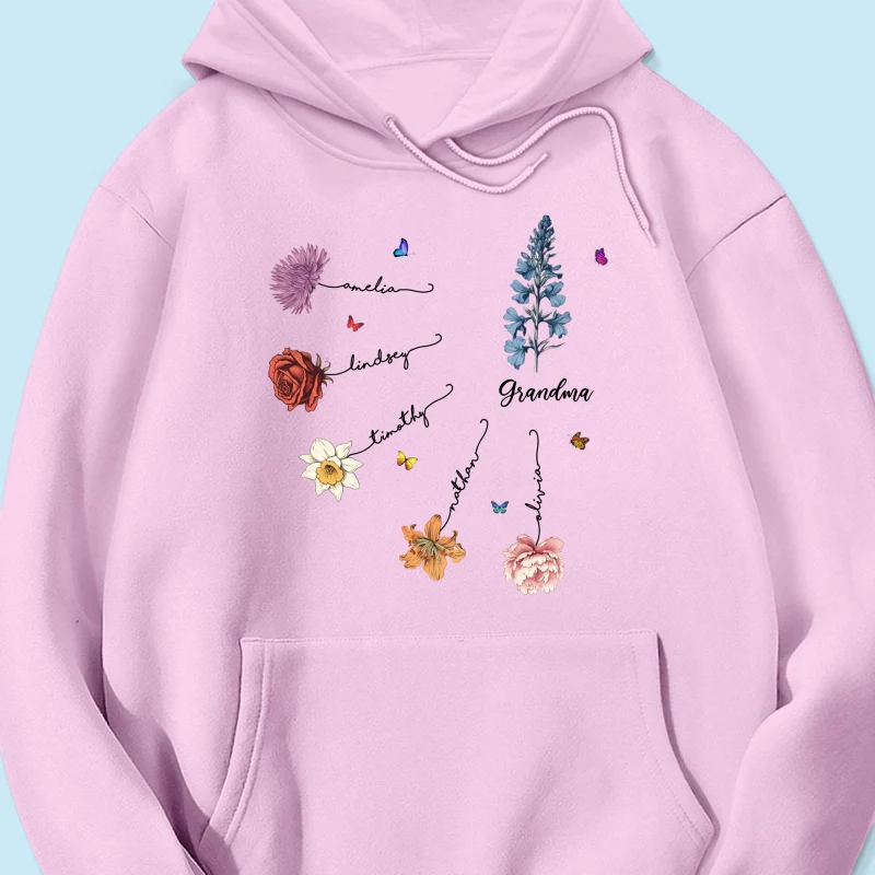 Grandma Mom Birth Flowers Personalized Shirt, Gift for Moms, for Grandmas - Image 19