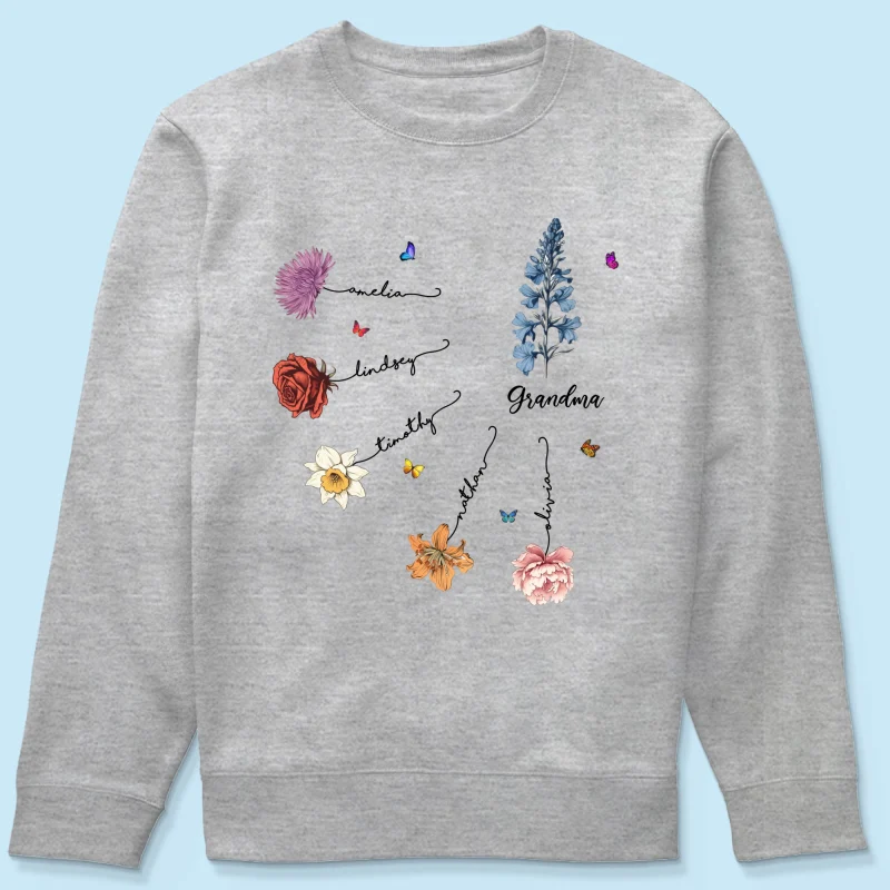 Grandma Mom Birth Flowers Personalized Shirt, Gift for Moms, for Grandmas - Image 22