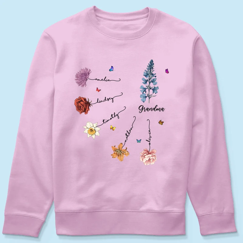 Grandma Mom Birth Flowers Personalized Shirt, Gift for Moms, for Grandmas - Image 23
